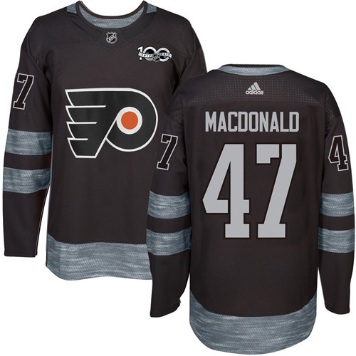 Adidas Flyers #47 Andrew MacDonald Black 1917-100th Anniversary Stitched NHL Jersey